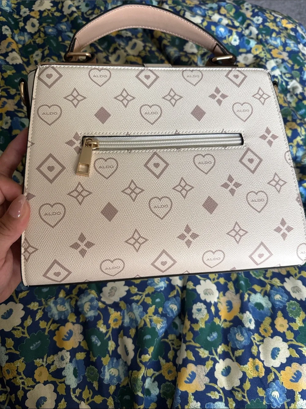 ALDO Two-Tone Pink & Cream Top-Handle Satchel